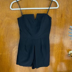 Black strapless romper